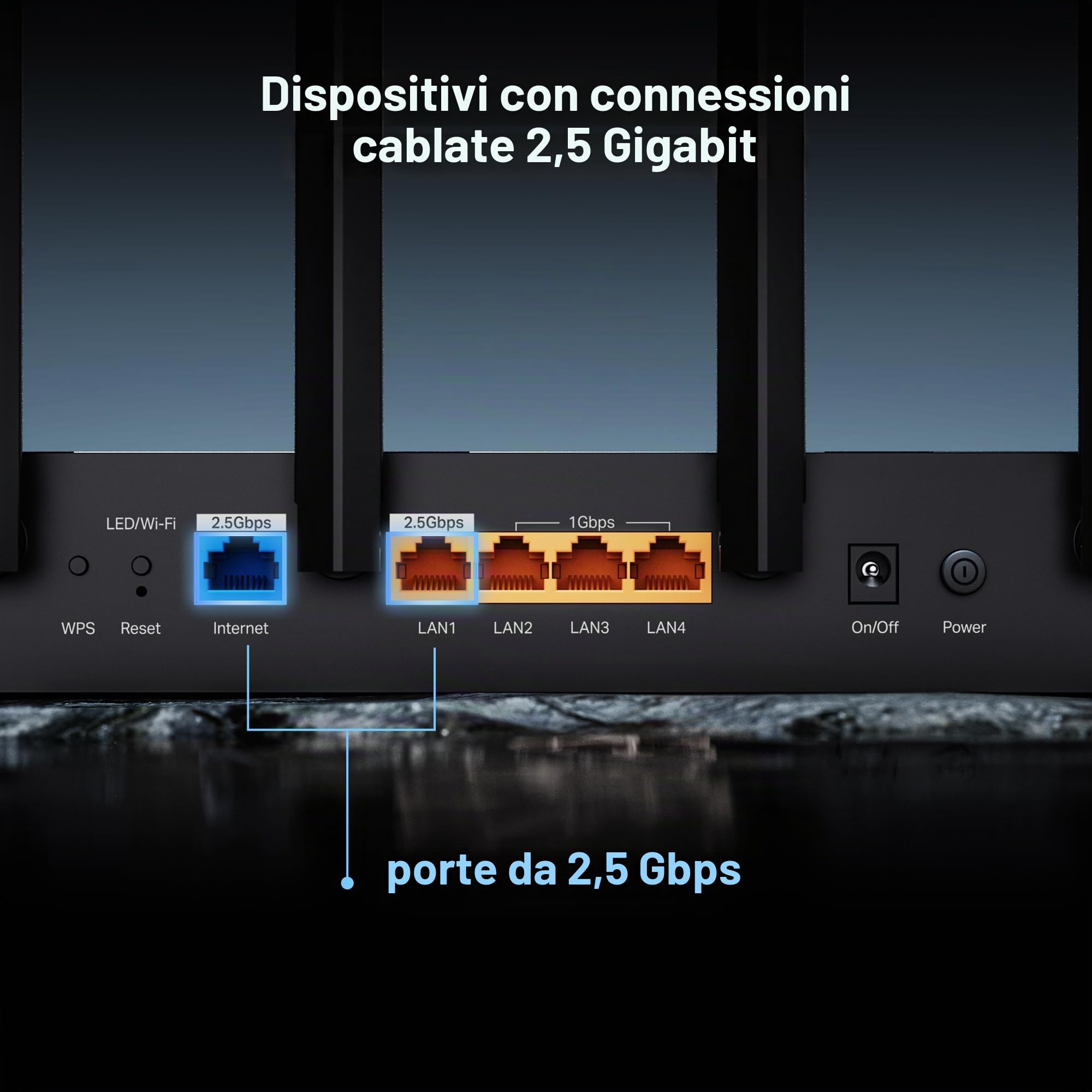 TP-Link Archer BE6500 Router Wi-Fi 7 Dual Band (Archer BE400) | Doppia porta USB 3.0 da 2,5 Gbps | CPU Quad-core | HomeShield, IoT privato per la sicurezza di rete | Clienti VPN