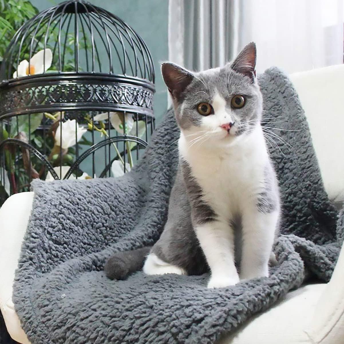 Abaodam 2Pcs Pet Blanket Soft and Warm Cat Quilt Dog Sleeping Mat Comfortable Pet Supplies for Cats and Dogs Grey for Cozy Naps and Protection from Pet Hair