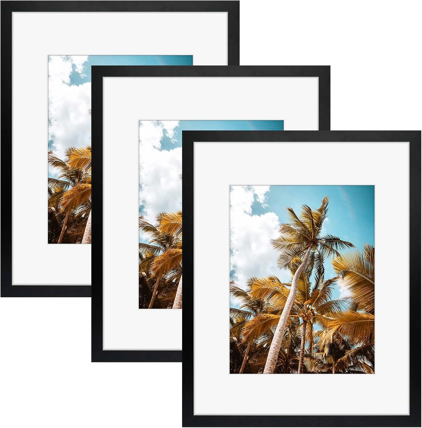 Frametory 16x20 Picture Frame for Wall, Display Picture 11x14 with Mat or 16x20 Without Mat, Gifts for Family (Black, 3 Pack) 16x20 (3 Pack) Black
