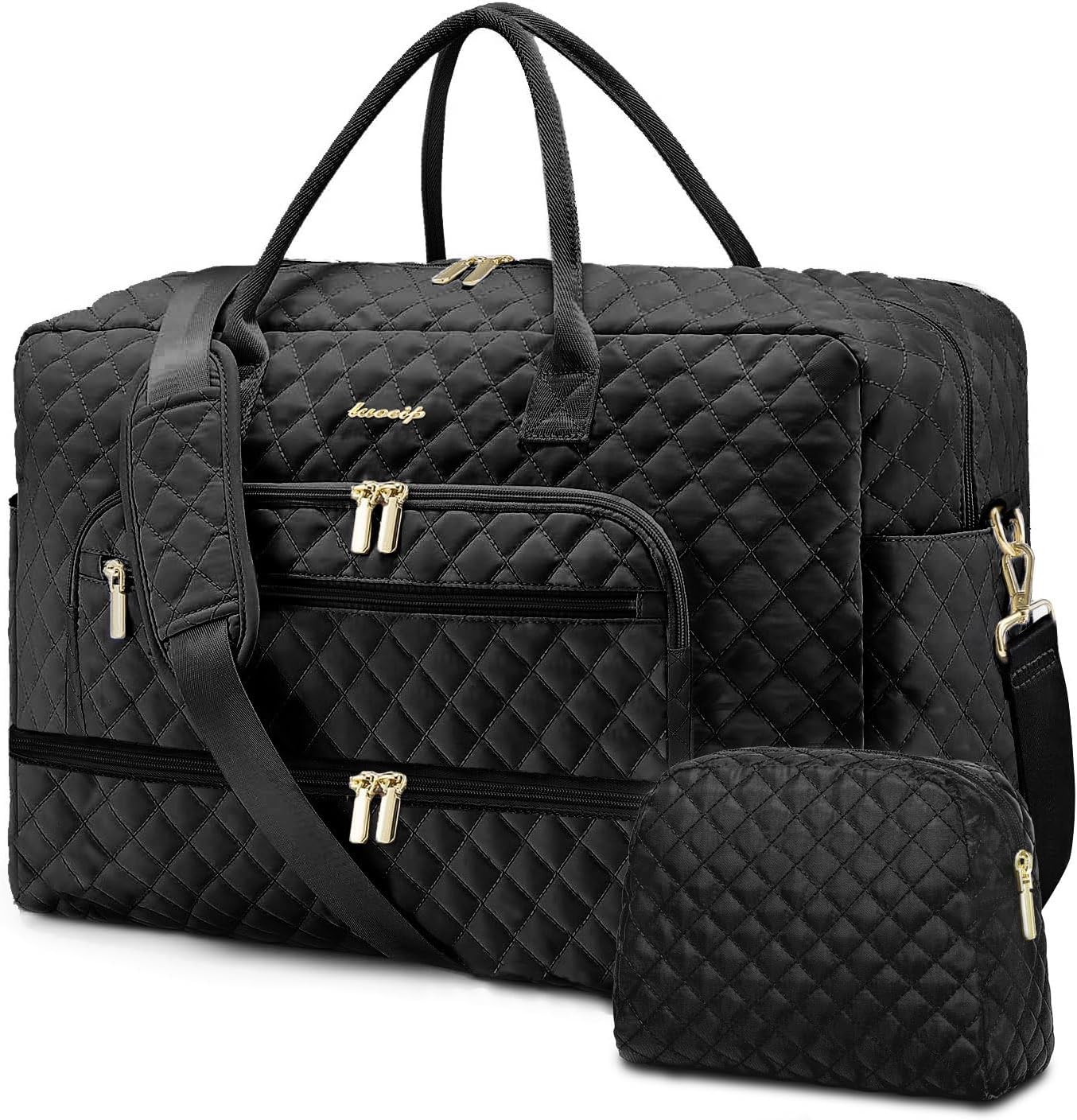 Travel Duffle Bag Weekender for Women - 38L Carry-On Overnight Personal Item Bag with Shoe Compartment & Wet Pocket Weekend Tote Bags with Toiletry Hospital Bags for Labor and Delivery