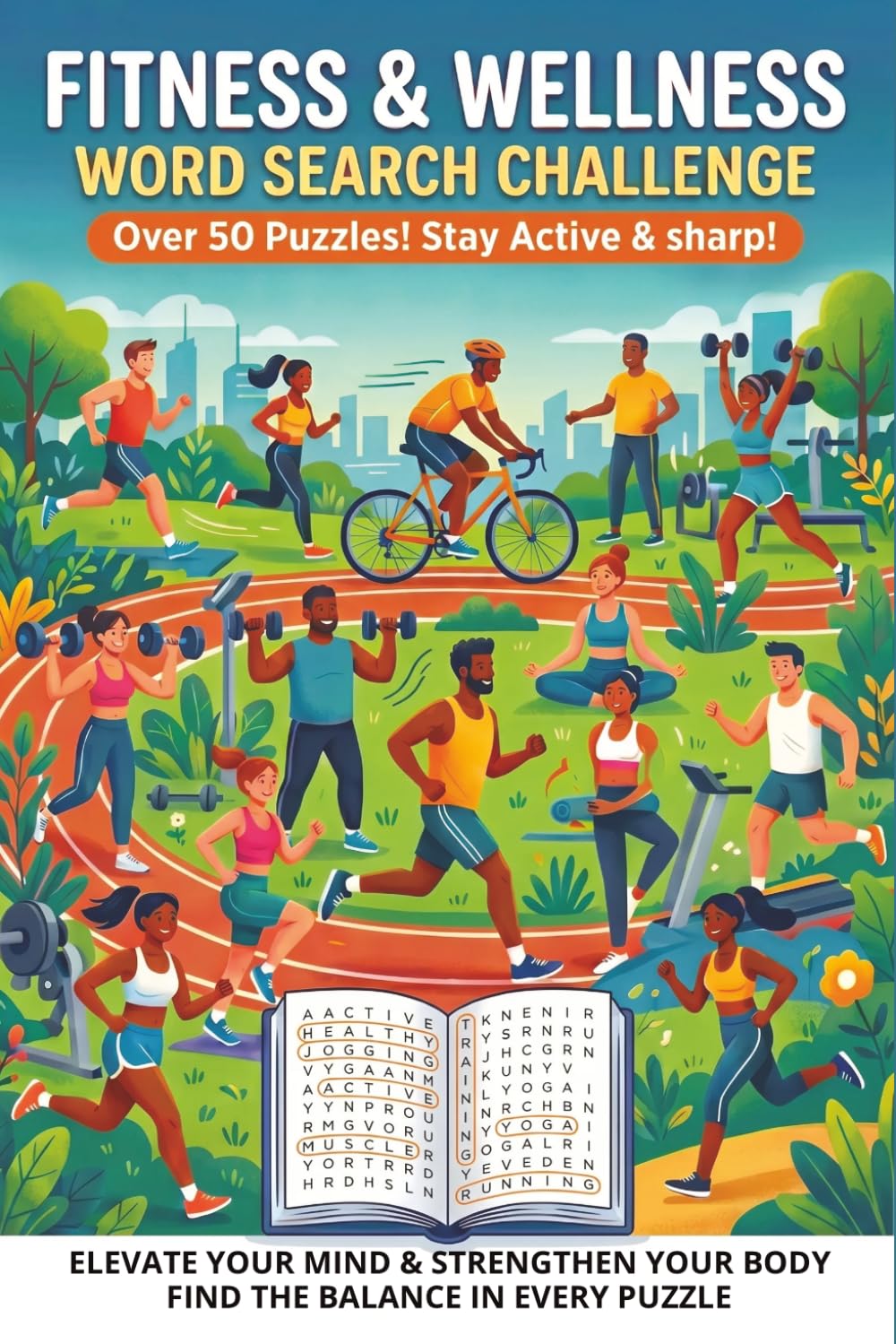 Fitness & Wellness Word Search Challenge: Word Search Puzzles with Easy-to-Read Print featuring Fitness, Nutrition, and Health | 6x9 inches, 110 pages ... Enthusiasts and Mindfulness Practitioners