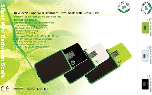 Balanza de Baño Digital NewlineNY SBB0638SM-GN Verde 150 kg miniatura 2