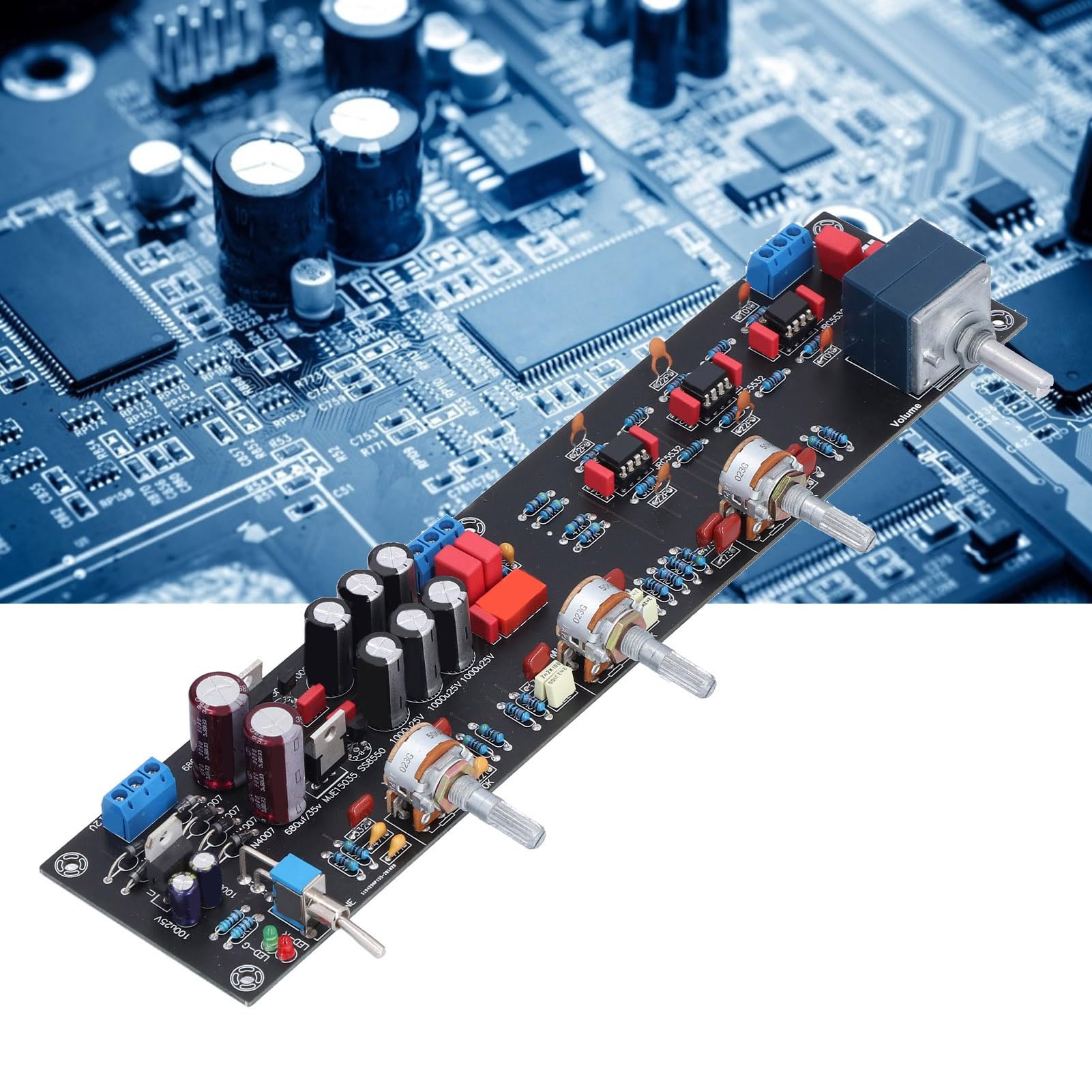 Tablica Dźwiękowa PCB Płyta Sterowania Dźwiękiem AC 12 V 18 V Czarny moduł Przedwzmacniacza z Kondensatorami i WIMA Dwustronna Płytka PCB 1,6 Mm i Dołączony Potencjometr dla Użytkowników Audio