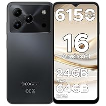 DOOGEE Note 56 Smartphone Android 16, 6150 mAh, 8.45 mm Ultrasottile, 6.56″ HD + 90 Hz IPS, 24 GB + 64 GB, 2 TB TF, 4G Smartphone 2025,Telefoni Android, Dual SIM, Octa Core, OTG, Face ID, GPS, Nero