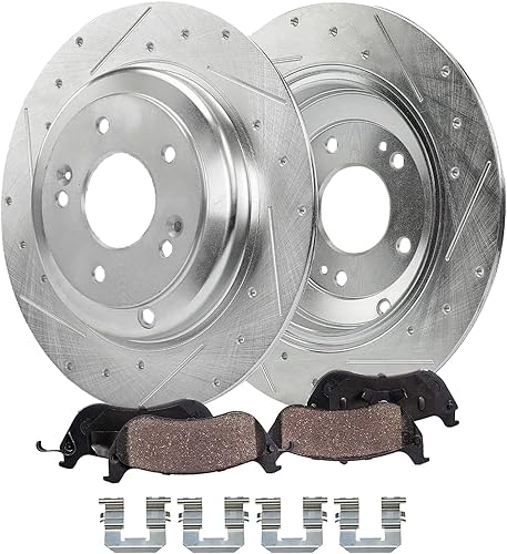 Miniatura 18 de Detroit Axle - Kit de Freno para Chevrolet Tracker Suzuki Vitara 99-04, Pastillas de Freno Delanteras Cerámicas w/Herrajes Traseros Semimetálicos