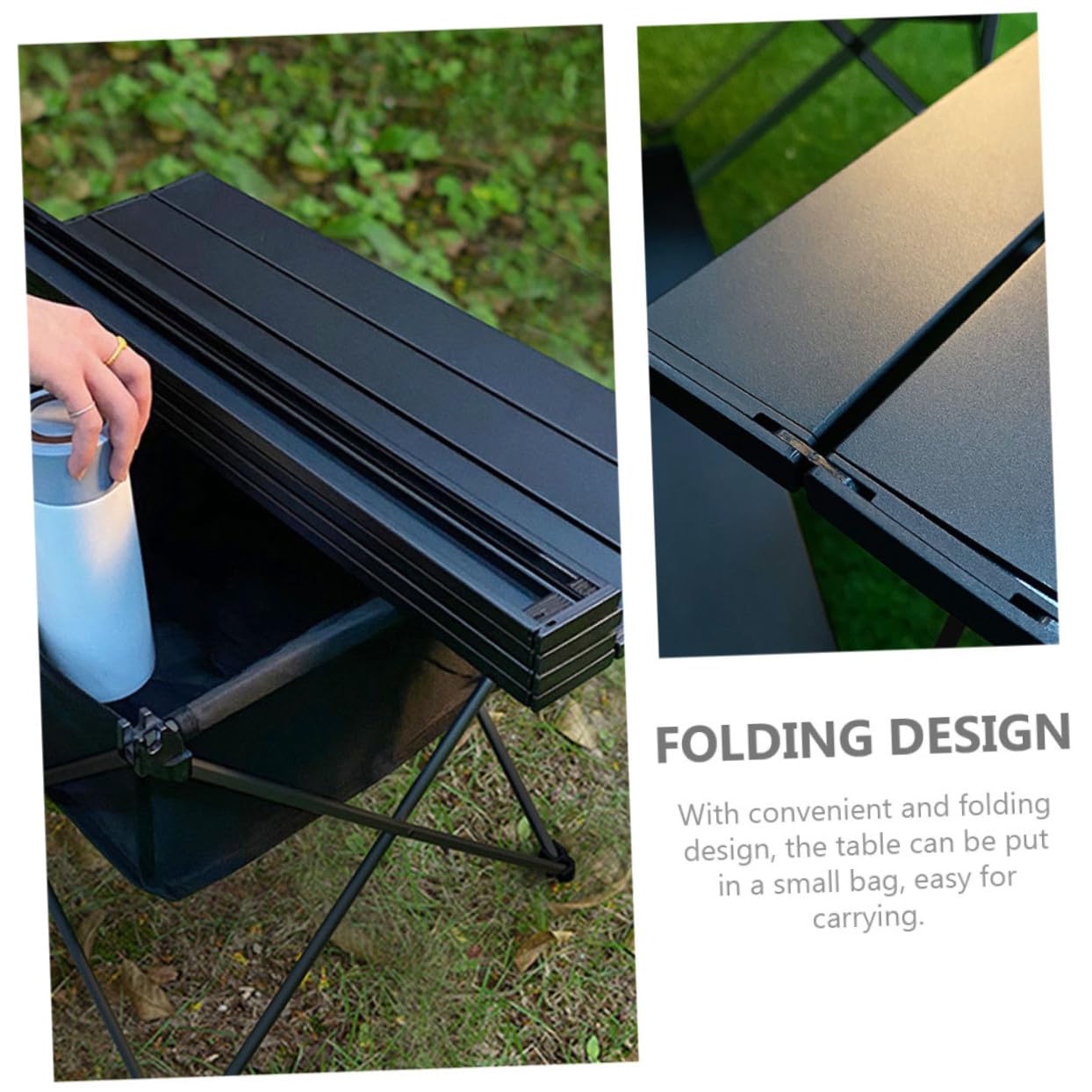 Anneome Tavolo da Campeggio in Alluminio Leggero Resistente e per Barbecue Trasportabili e Attività Outdoor con Borsa per Trasporto Facile