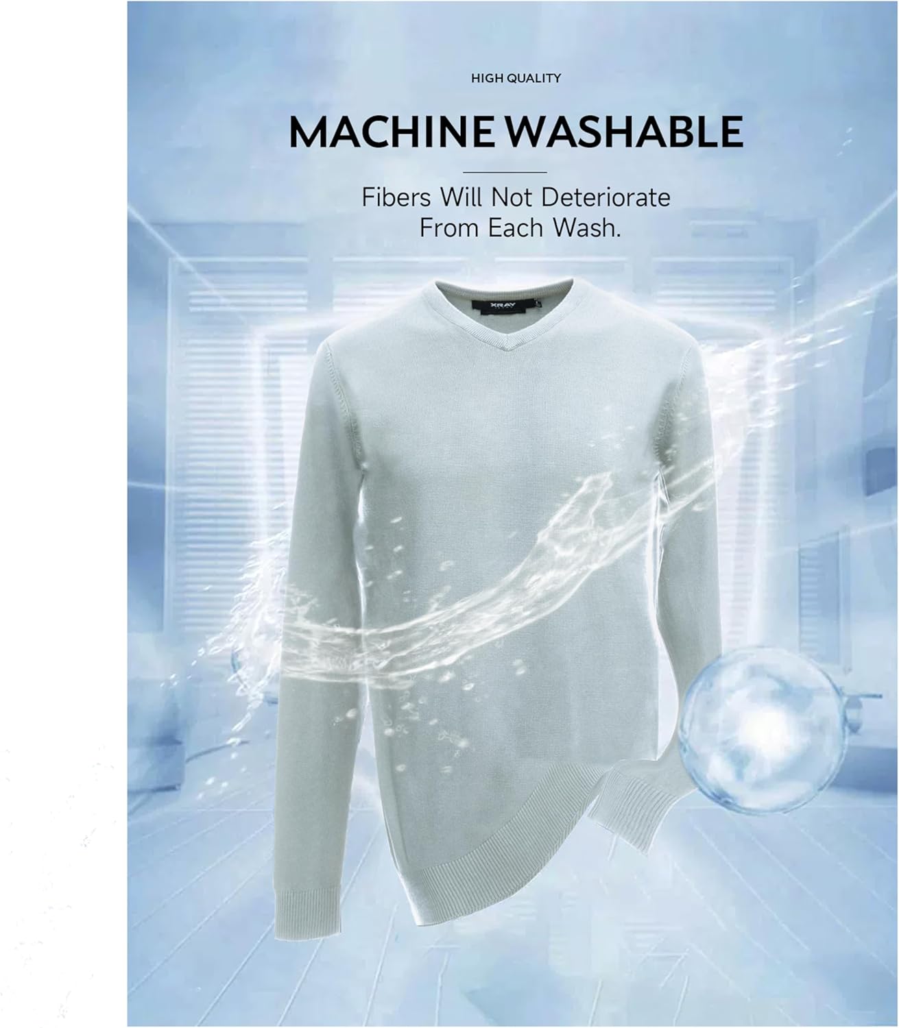 X RAY Mens V Neck Sweater, Basic Slim Fit Pullover, V-Neck Dress Sweater for Men Fall Winter (Available in Big & Tall) - Image 9