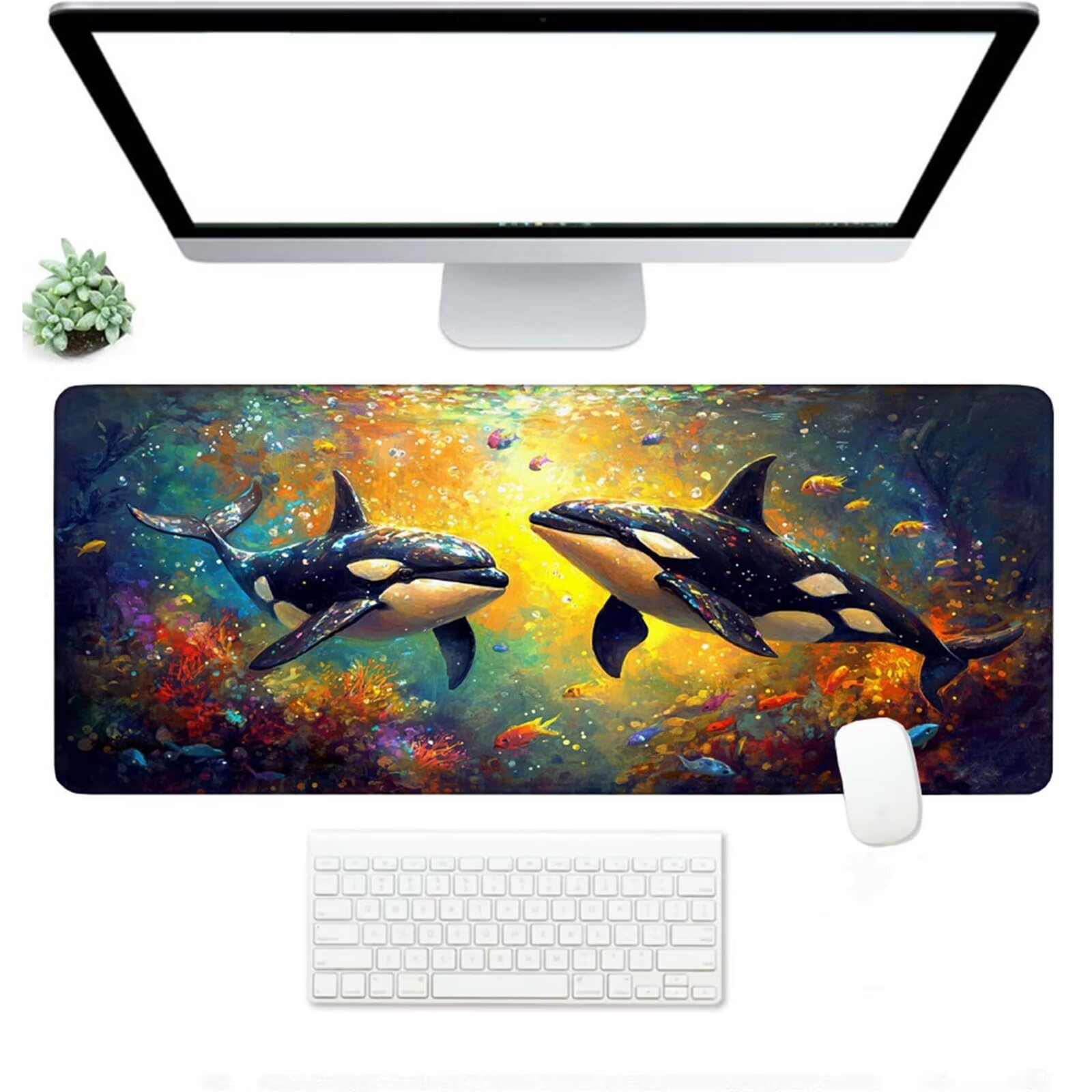 Podkładka pod mysz XXL 1500 x 800 x 3 mm, żółta podkładka pod mysz, duża podkładka pod mysz dla zwierząt z wodoodporną i antypoślizgową gumową podstawą, zmywalna mata na biurko do gier, akcesoria