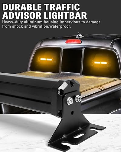 Miniatura 61 de HLauto Barra de luz estroboscópica de emergencia 1002L para asesor de tráfico: luz intermitente de advertencia de seguridad de 40 LED, visera N.° 01