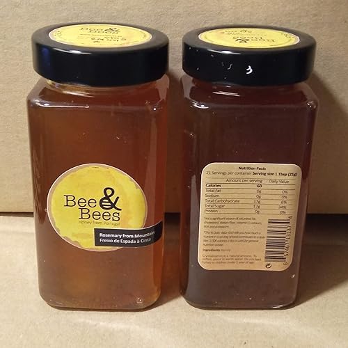 Bee & Bees Tarro de miel y romero con 15.52 onzas