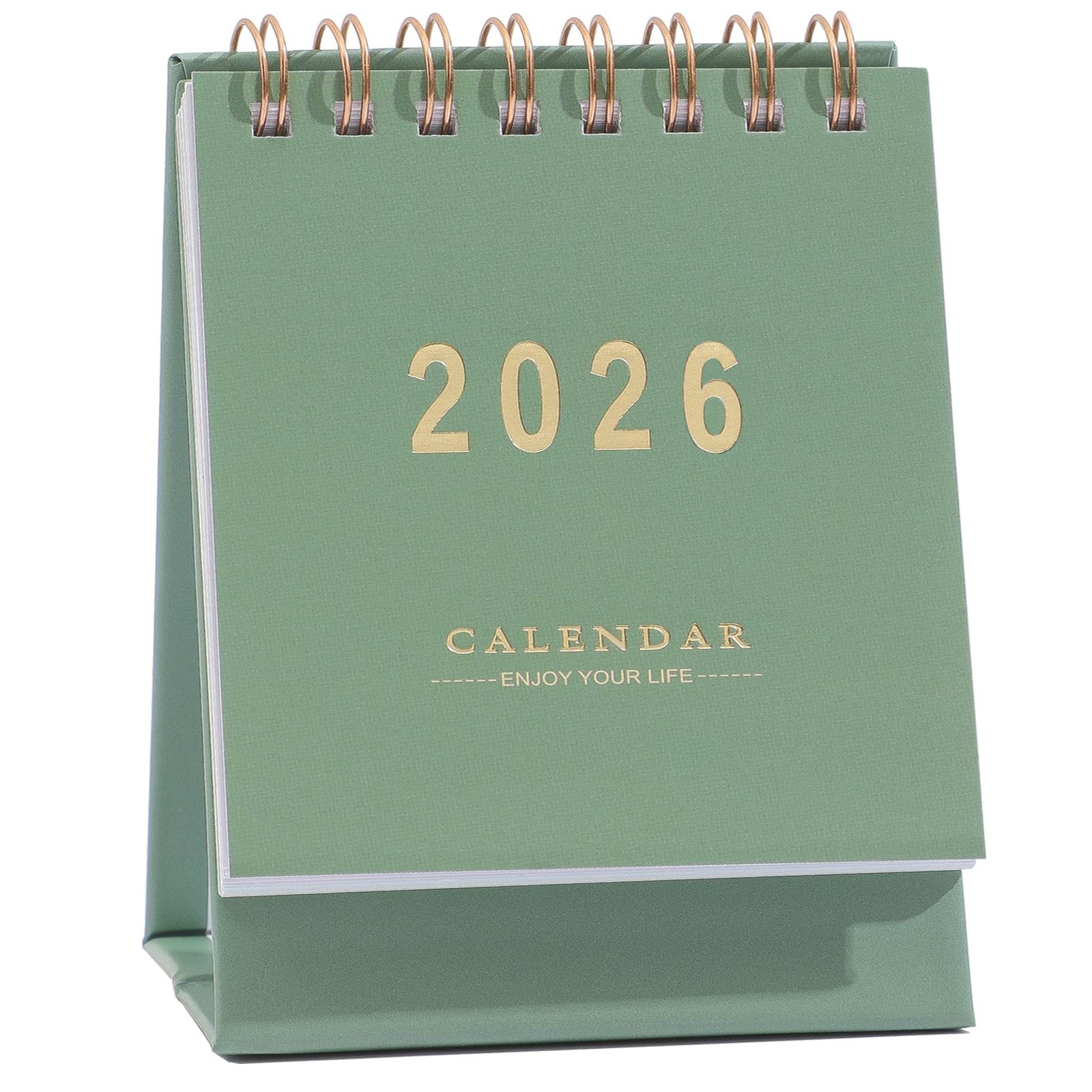 Mini Desk Calendar 2024-2025, Standing Flip Small Desk Calendar- July 2024 to Dec 2025 18 Monthly Desktop Calendar- Thick Paper Twin-Wire Binding for Home or Office (Green)