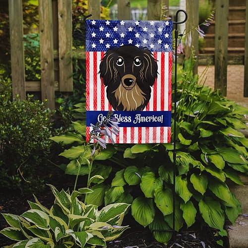 Vista 444 de Caroline's Treasures BB2171GF American Flag and Border Collie Garden Flag Mailbox Flag Decorative Yard Flag Banner Outside Patio Artwork Yard Flower