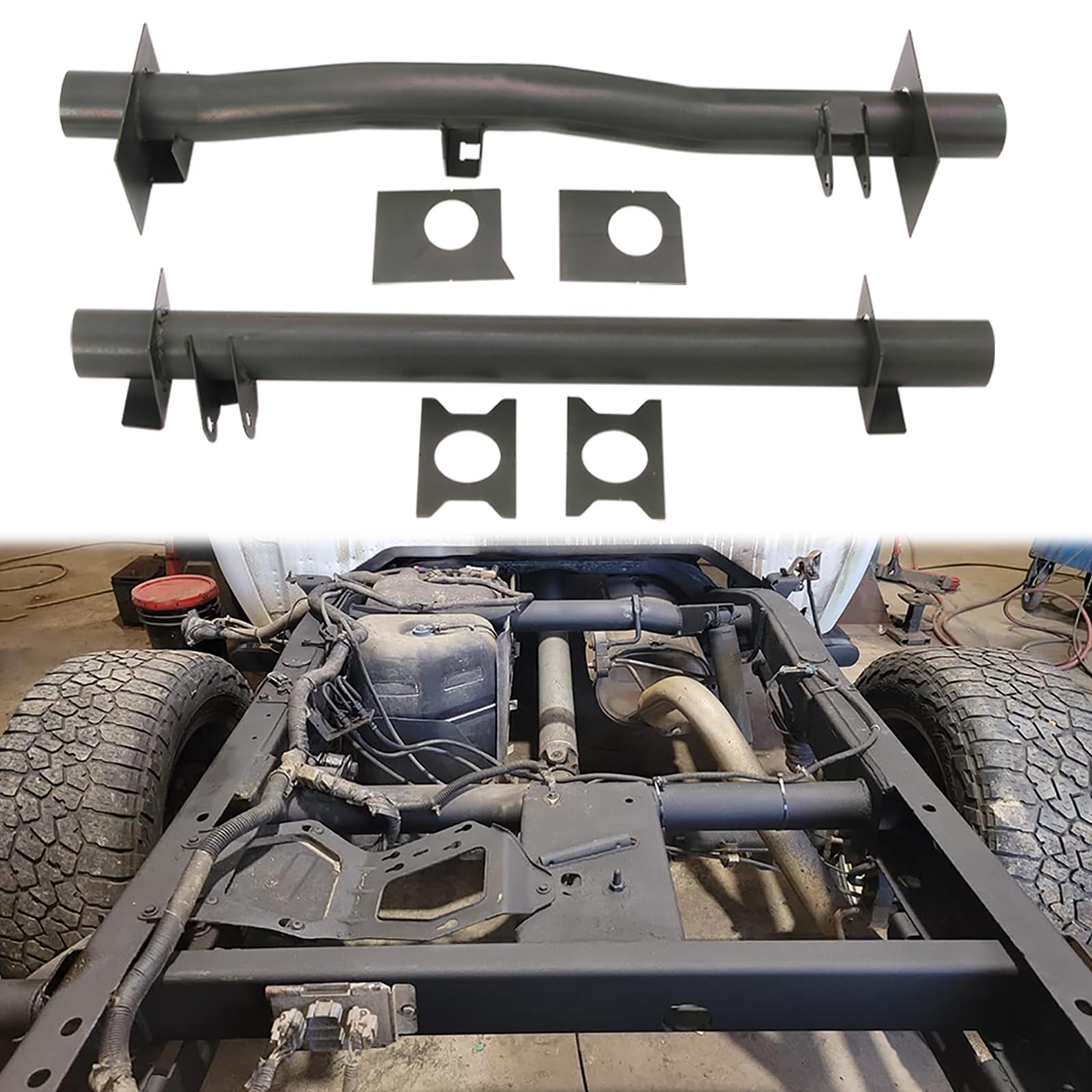 Mountainpeak Rear Fuel Tank Support Crossmember and Upper Shock Mount Crossmember Fit for 1999-2006 Chevy Silverado GMC Sierra 1500 2500 2500HD