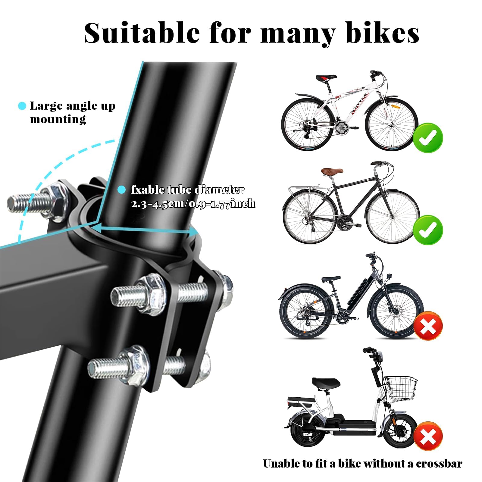 auvstar Seggiolino Bici Anteriore,Seggiolino Anteriore per Bicicletta per Bambini,Seggiolino Anteriore per Bicicletta Sicurezza Bambino con Pedale E Staffa di Sicurezza,per Mountain Bike