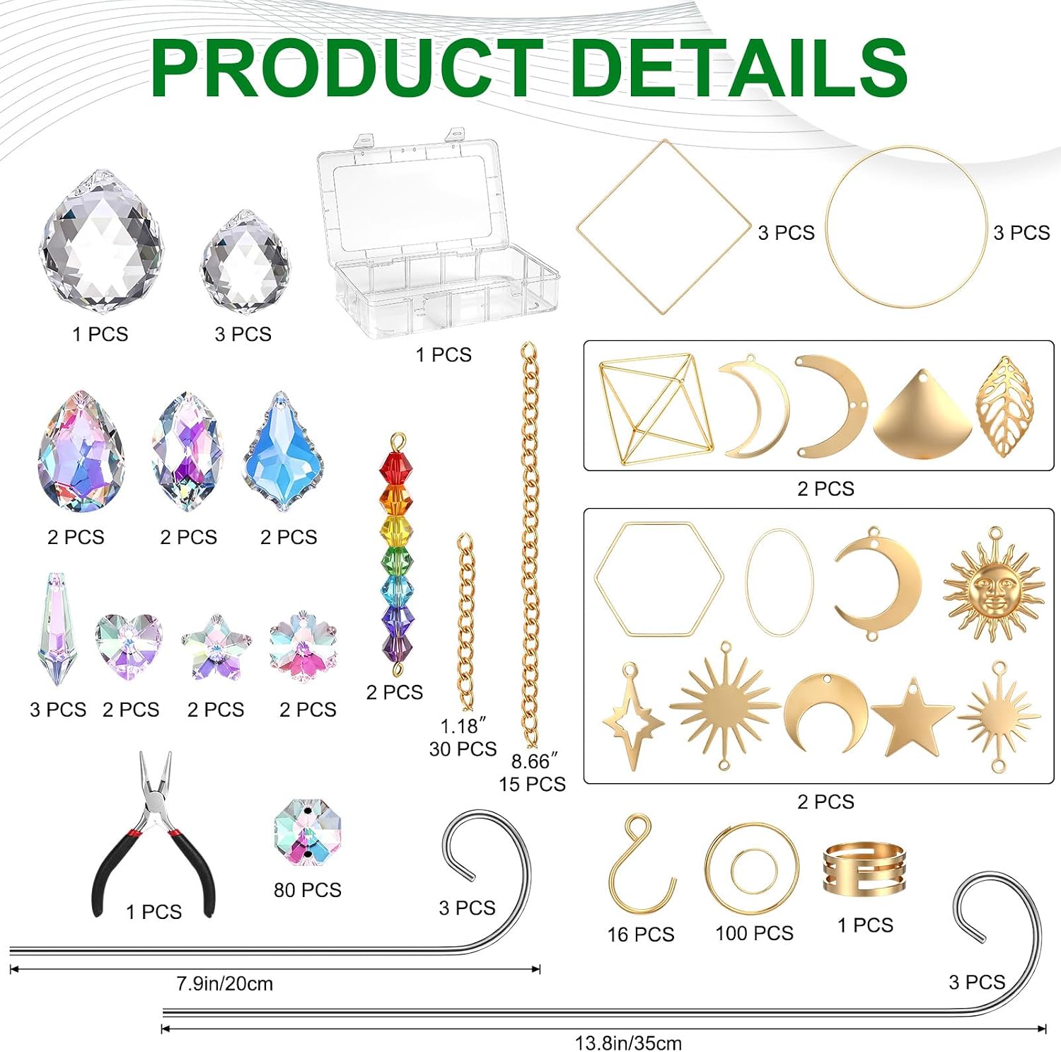 Rivvlive DIY Crystal Suncatcher Kit 400 Pcs Sun Catchers Making Supplies Kit with 3 Size Tall Trellis for Potted Plants Indoor Plant Stake Suncatcher Decoration for Indoor Windows Office Home Decor