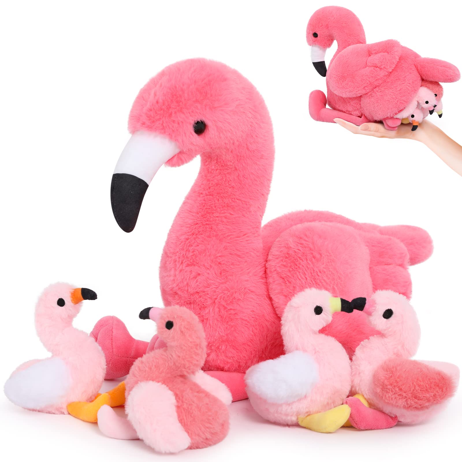 MorisMos Unicornio Peluches Gigante, 50cm Mamá con 3 Kawaii Bebés, Realistas Suave Juguete de Peluche Grande Regalos para Niñas, Niños, Cumpleaños Navidad — view 11