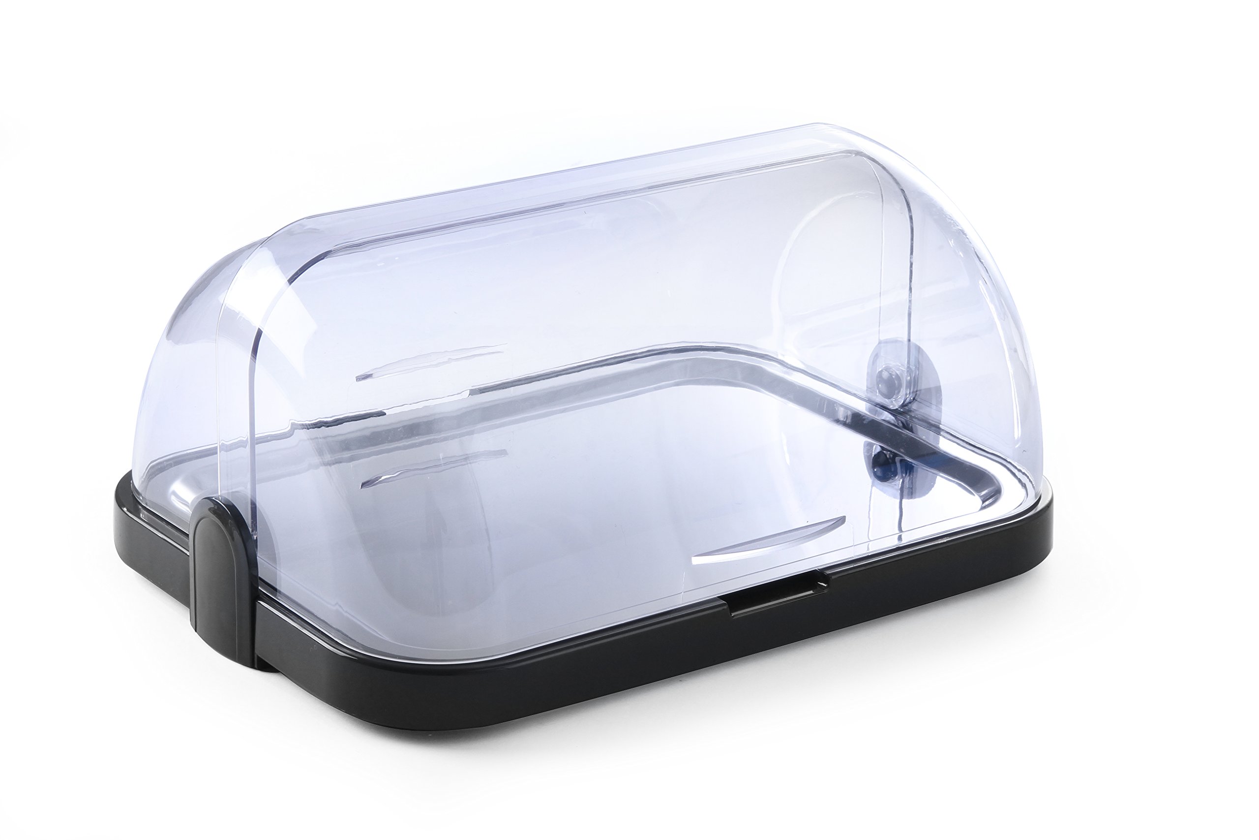 HENDI Vetrina espositiva refrigerata con coperchio rotante roll-top, set con vassoio in acciaio inox, 2 elementi refrigeranti, 440x320x(H)205mm, nero, ABS, SAN