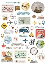 MegaCrea Self-Adhesive Travel Labels 0.5 to 4.5 cm x 104 pcs