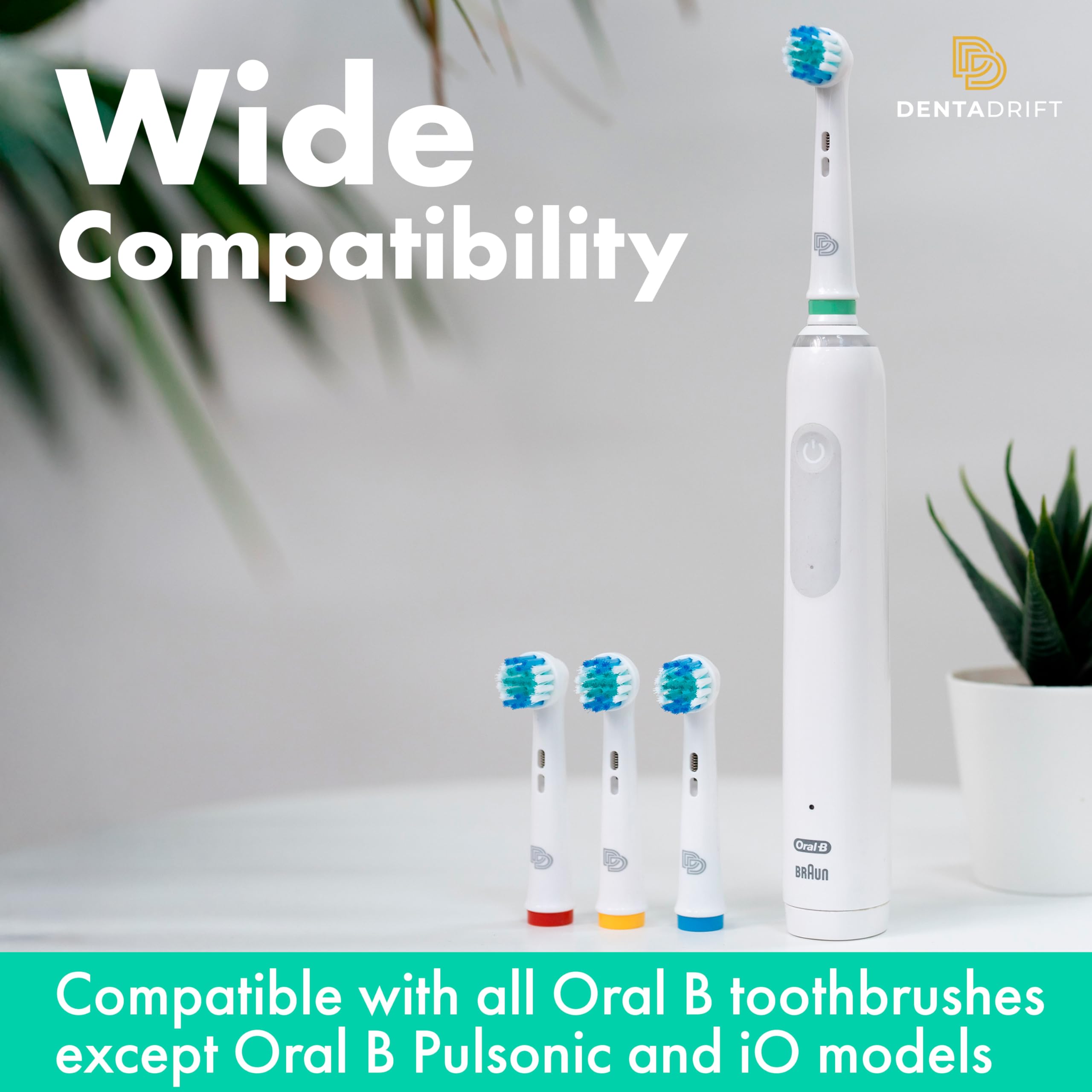 DentaDrift Precision Electric Toothbrush Heads Compatible with Braun Oral B Replacement Heads, 16-Pack Electric Toothbrush Replacement Brush Heads, Compatible Oral B Toothbrush Replacement Heads