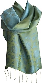 Fandori Silk Scarf with Contrasting Color - Green