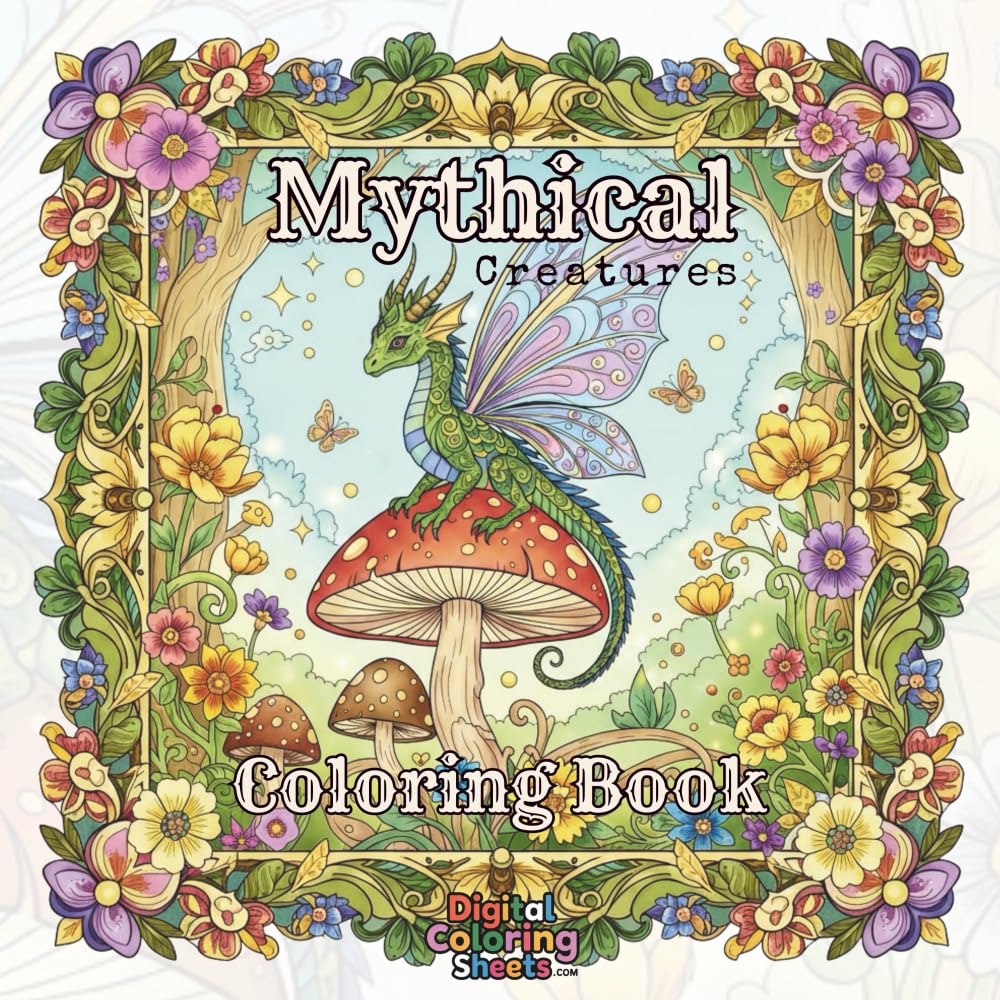 MYTHICAL CREATURES COLORING BOOK DRAGONS UNICORNS LIONS WITH WINGS: Ancient Legends and Mystic Beasts