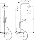hansgrohe colonne de douche économie d'eau Vernis Shape (EcoSmart), avec mitigeur thermostatique de baignoire, douche de tête 230 x 170 mm avec 1 jet, chromé, 26098000 - 7