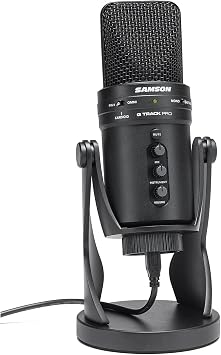 SAMSON G-Track Pro Professional USB Condenser Microphone with Audio Interface | 24-bit/96kHz USB microphone with instrument input and mixer for musicians, podcasters and streamers