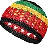 Knit Rasta Hat Slouchy Baggy Reggae Jamaican Cap Rainbow Colored Knitted Hat Hippie Beanie Hat Crochet Autumn Winter Cap