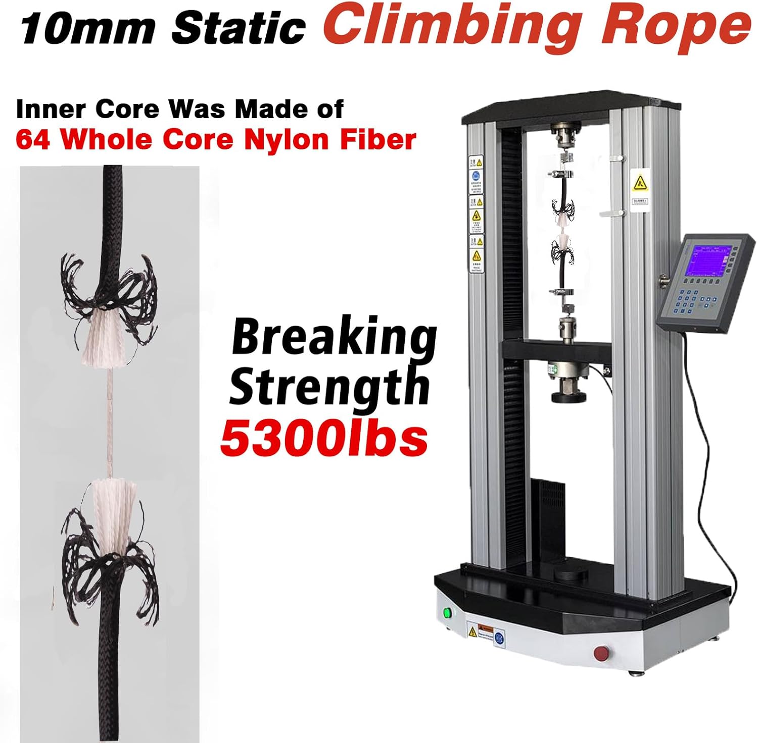 Static Climbing Rope - Heavy Duty Climbing Rope for Rock Climbing, Tree Climbing Gear, Arborist Rope, and Camping Rope - 10m (32ft), 20m (64ft), 30m (96ft)