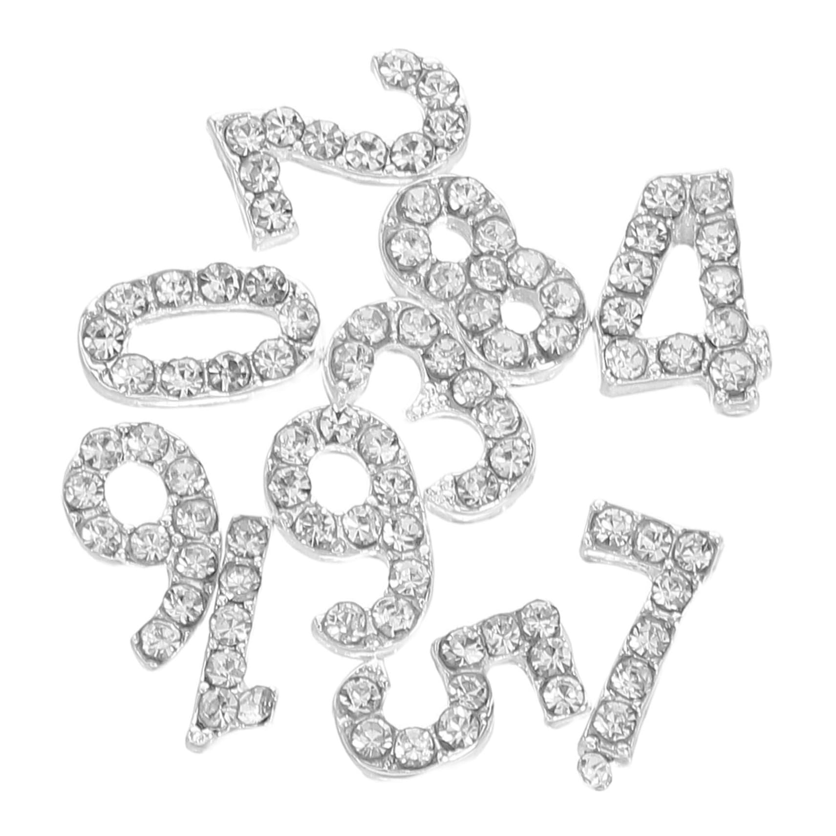VALICLUD 100pezzi Ciondoli Numerici per Unghie Strass Dorso Piatto Decorazioni per Nail Art Gemme per Unghie Scintillanti Accessori in Ferro per Look Sofisticato e Festivo