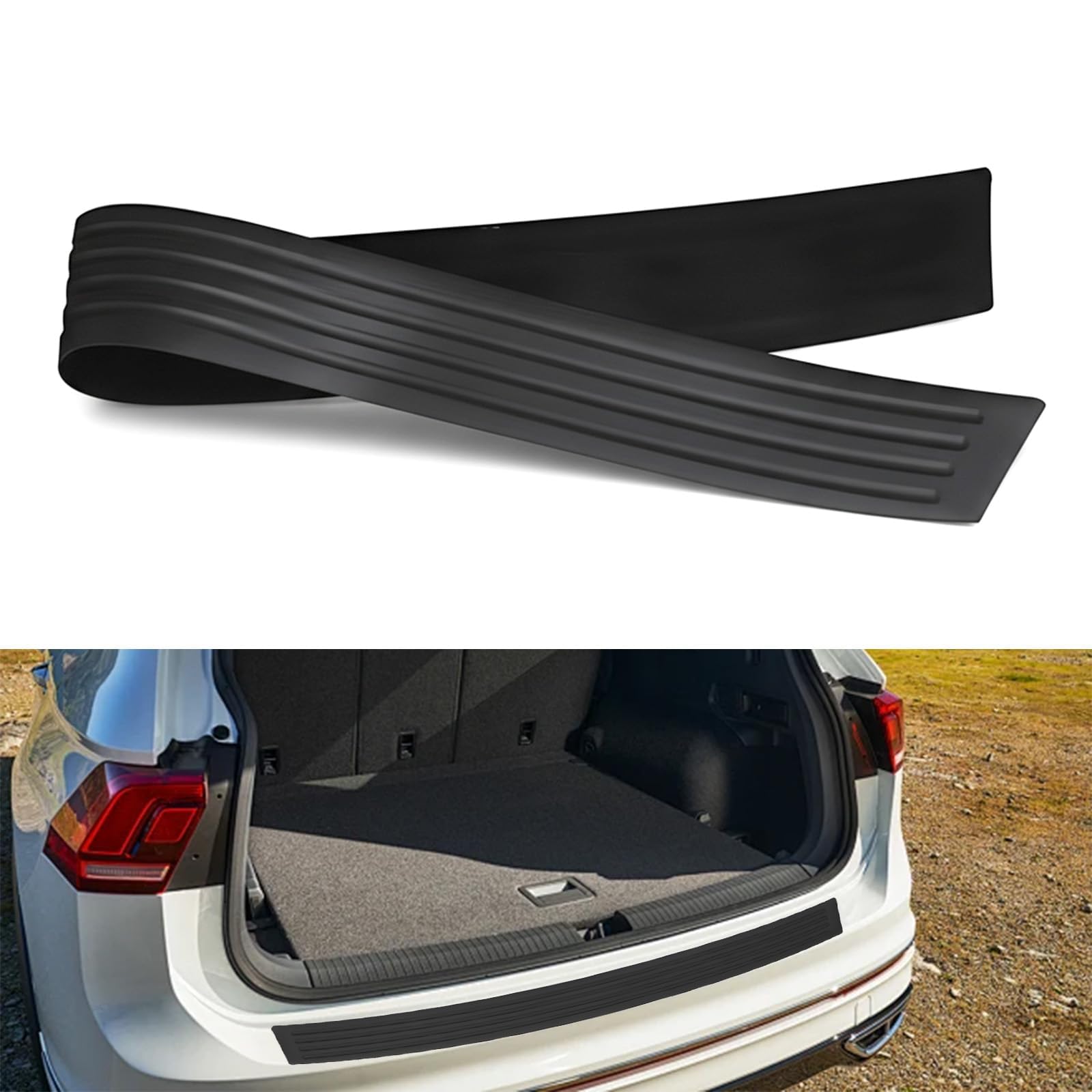 QIZUN Rear Bumper Guard for Mercedes-AMG GT C190 R190 C192, Rubber Trunk Sill Protector Anti-Scratch Strip Car Exterior Styling Accessories Refit