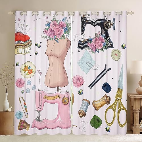 Miniatura 32 de Manfei Cortinas musicales para ventana, diseño retro con notas musicales impresas, para dormitorio, sala de estar, tema musical, tratamiento de