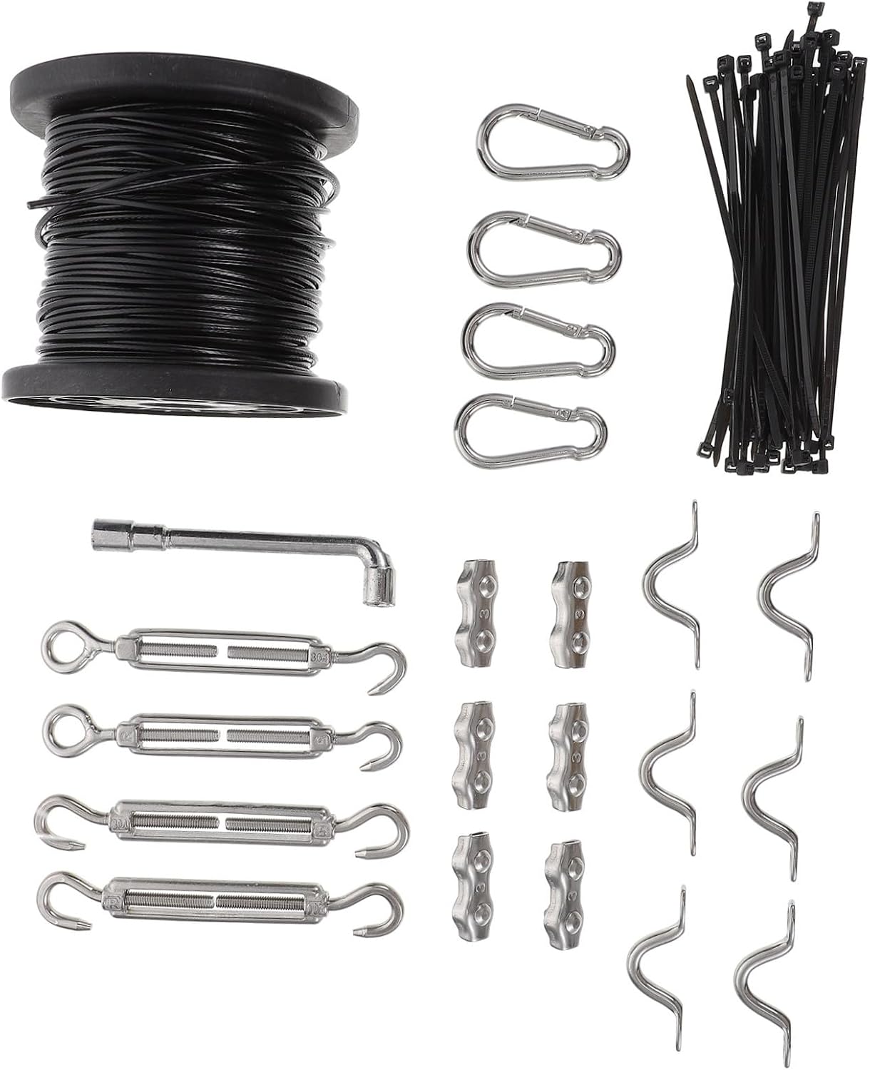 MAGICLULU 1set Stainless Steel String Light Hanging Kit Parts for Outdoor Use Easy to Install for Chandelier Tent and Garden Decor