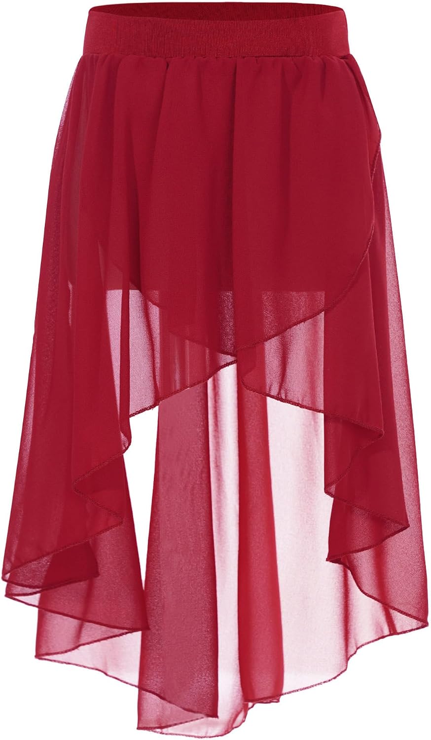 Kids Girls Ruffles Chiffon High Low Dance Skirts allet Modern Jazz Lyrical Studio Practice Costume