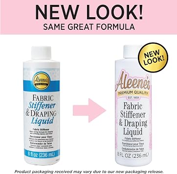 Aleene's Fabric Stiffener and Draping Liquid, Quick Drying, Nontoxic, for Stiffening and Shaping Fabrics, 8 oz
