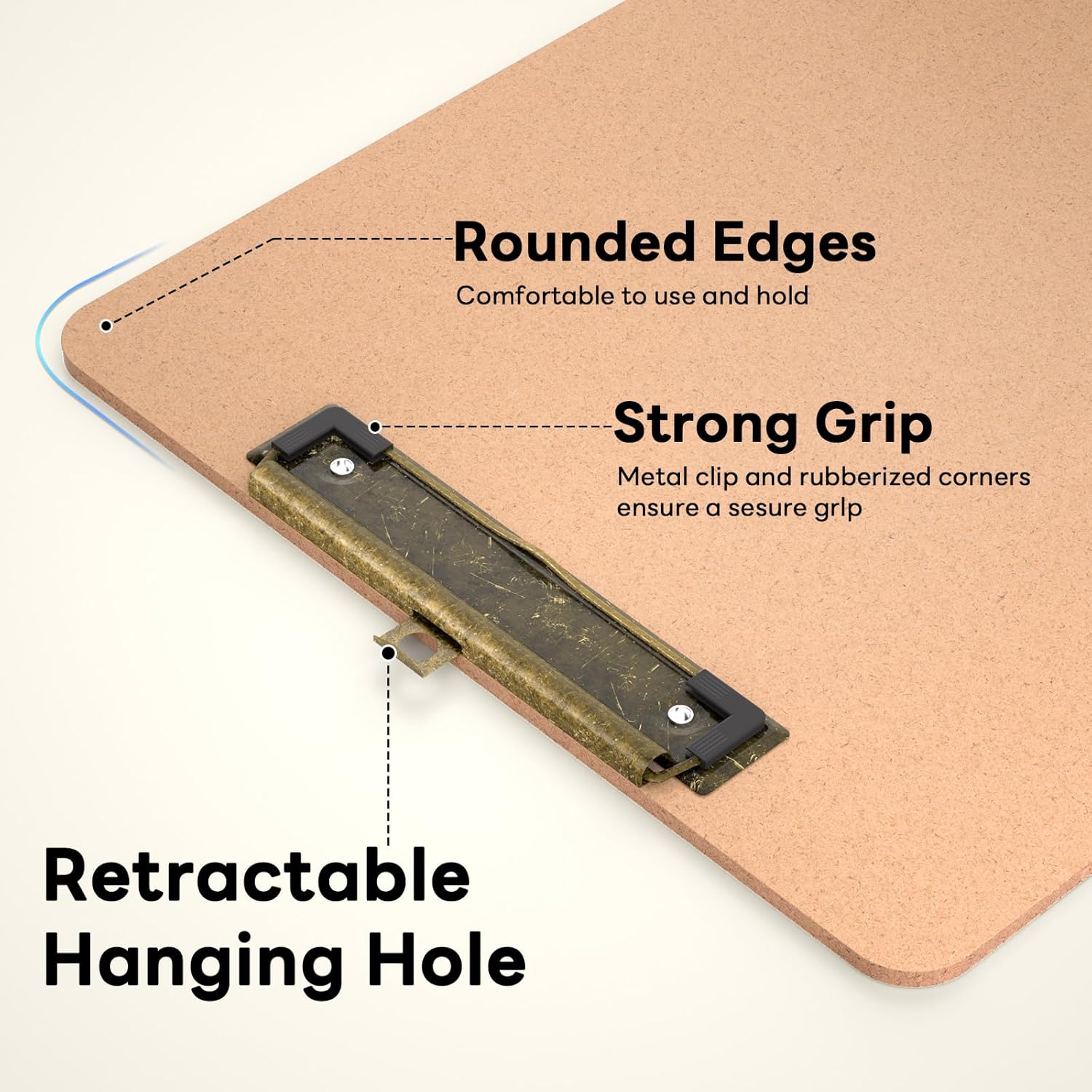 Wood Retro Clipboards, 9 x 12.5'' Letter Size for Classroom, Students, Kid, 8.5 x 11'' Decoration Clip Board with Low Profile Copper Clip, Office & School Supplies(30 Pack)