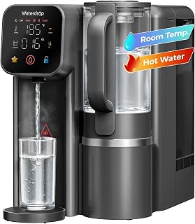 Waterdrop M6H Instant Hot Countertop RO Water Filter System, Glass Pitcher