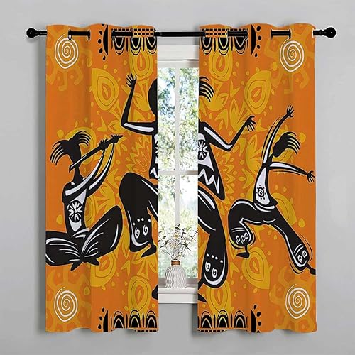 Cortinas para cocina africanas decorativas para puerta de pared de cortina de 85 pulgadas de ancho por 108 pulgadas de largo, 2 paneles