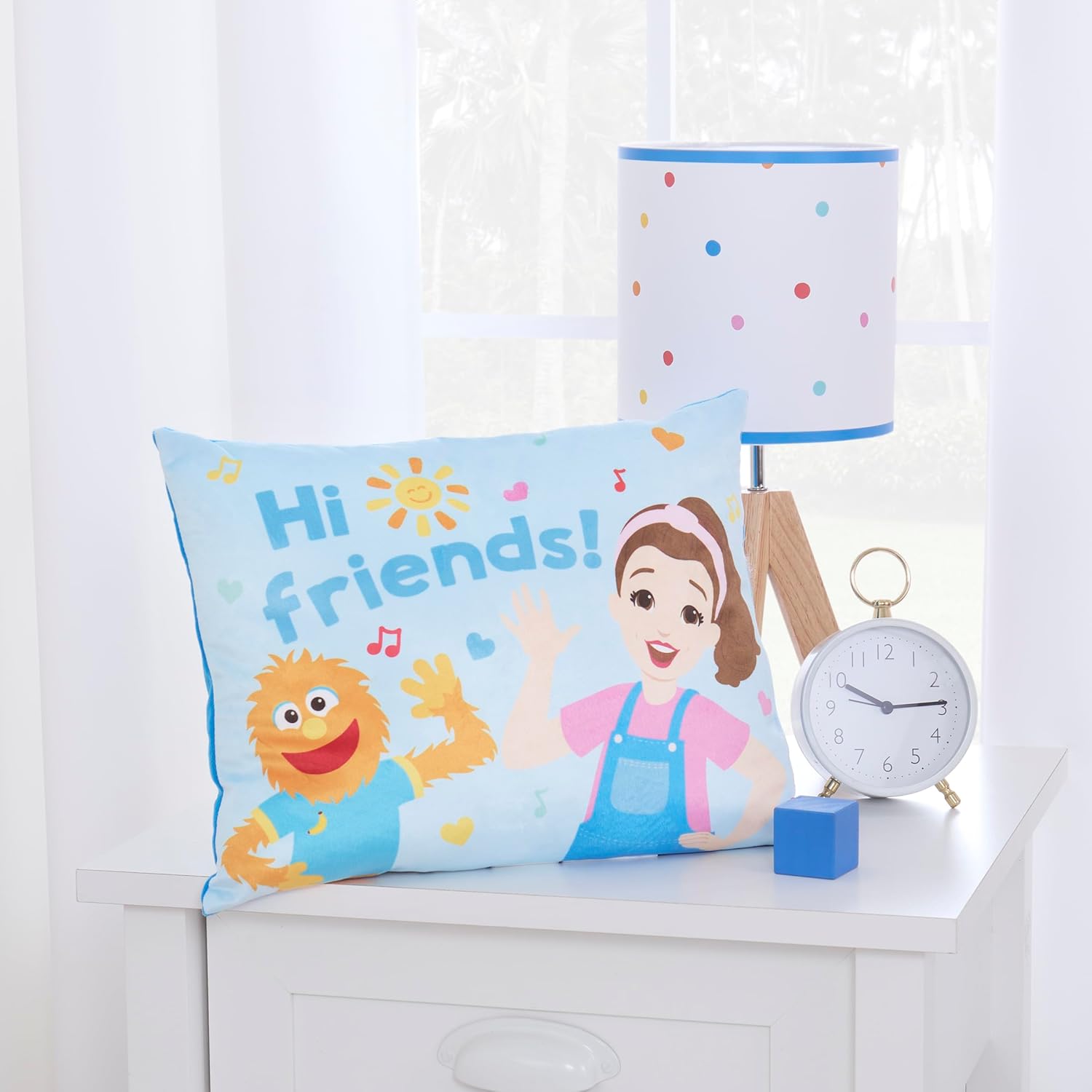 NoJo Ms. Rachel Happy Patchwork Decorative Toddler Pillow