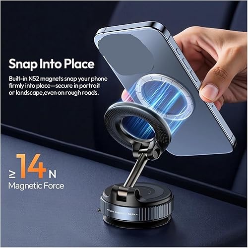 Miniatura 7 de Compatible con Ulanzi SK-25 Ventosa al vacío MagMount Soporte magnético para teléfono Ventana de coche Dashboard