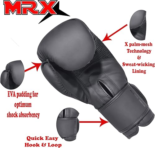 Miniatura 2 de MRX Guantes de boxeo para entrenamiento de combate, entrenamiento de combate, entrenamiento de combate, entrenamiento de sparring grappling,