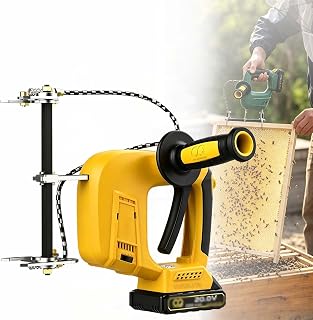 Be-e Remover Tool, Electric Beehive Shaker with 2000mah Battery, Shakes 2000 Frames Per Charge, 9 Speeds 600-2000bpm, Ergonomic Design 1.95kg, for Professional Beginner Beekeepers(Yellow,2 Battery)
