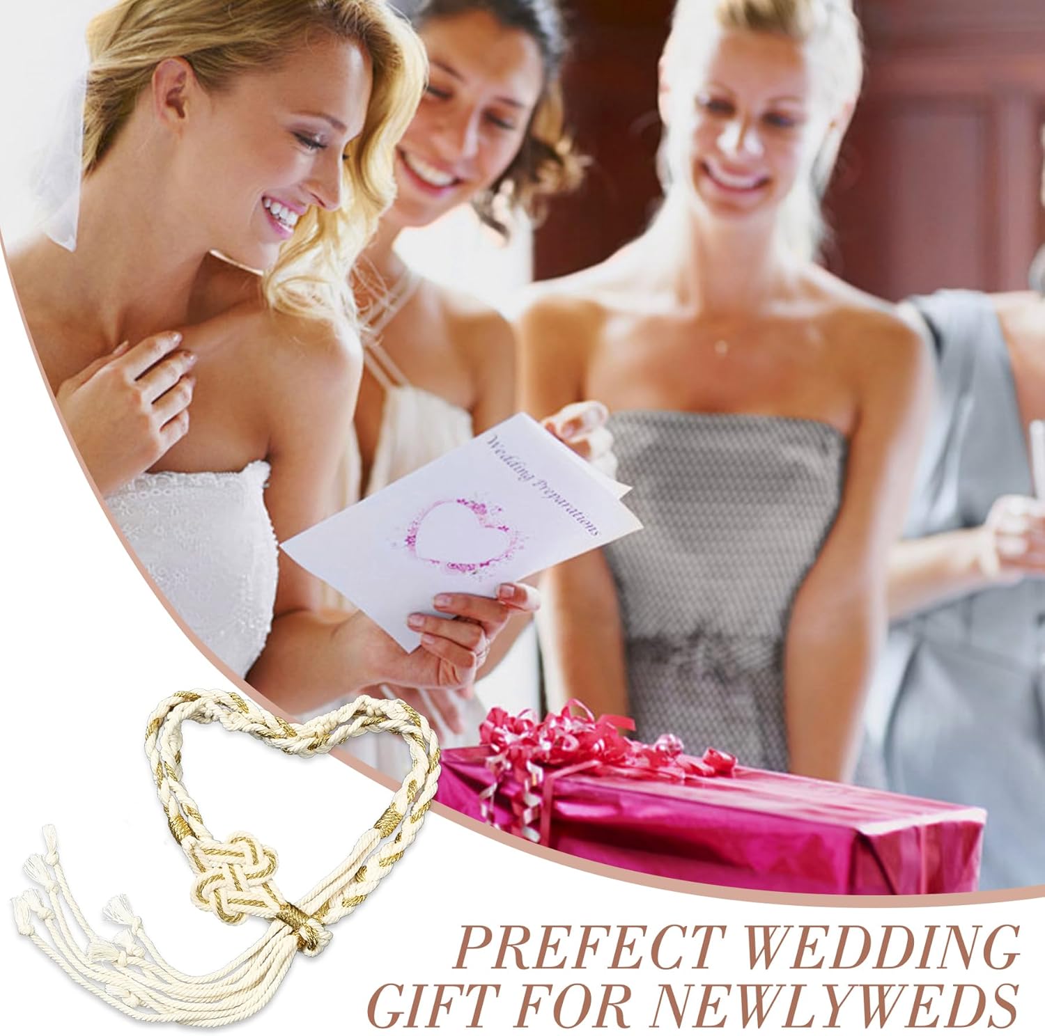 Handfasting Cord for Wedding - LIKEYO Handfasting Cord Wedding Cord, Gold Wedding Rope, Traditional Celtic Pattern Handfasting Ribbon for Wedding Ceremony