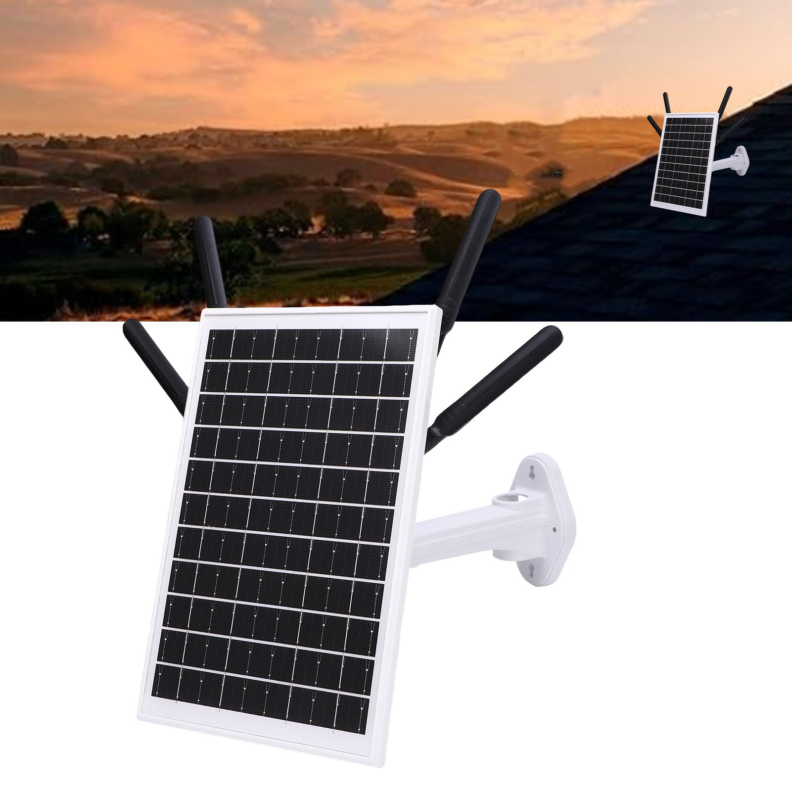 Modem Router 4G LTE Solare, IP66 impermeabile esterno, Batteria 18000mAh autonomia prolungata, Copertura WiFi 150m per agricoltura campeggio sorveglianza