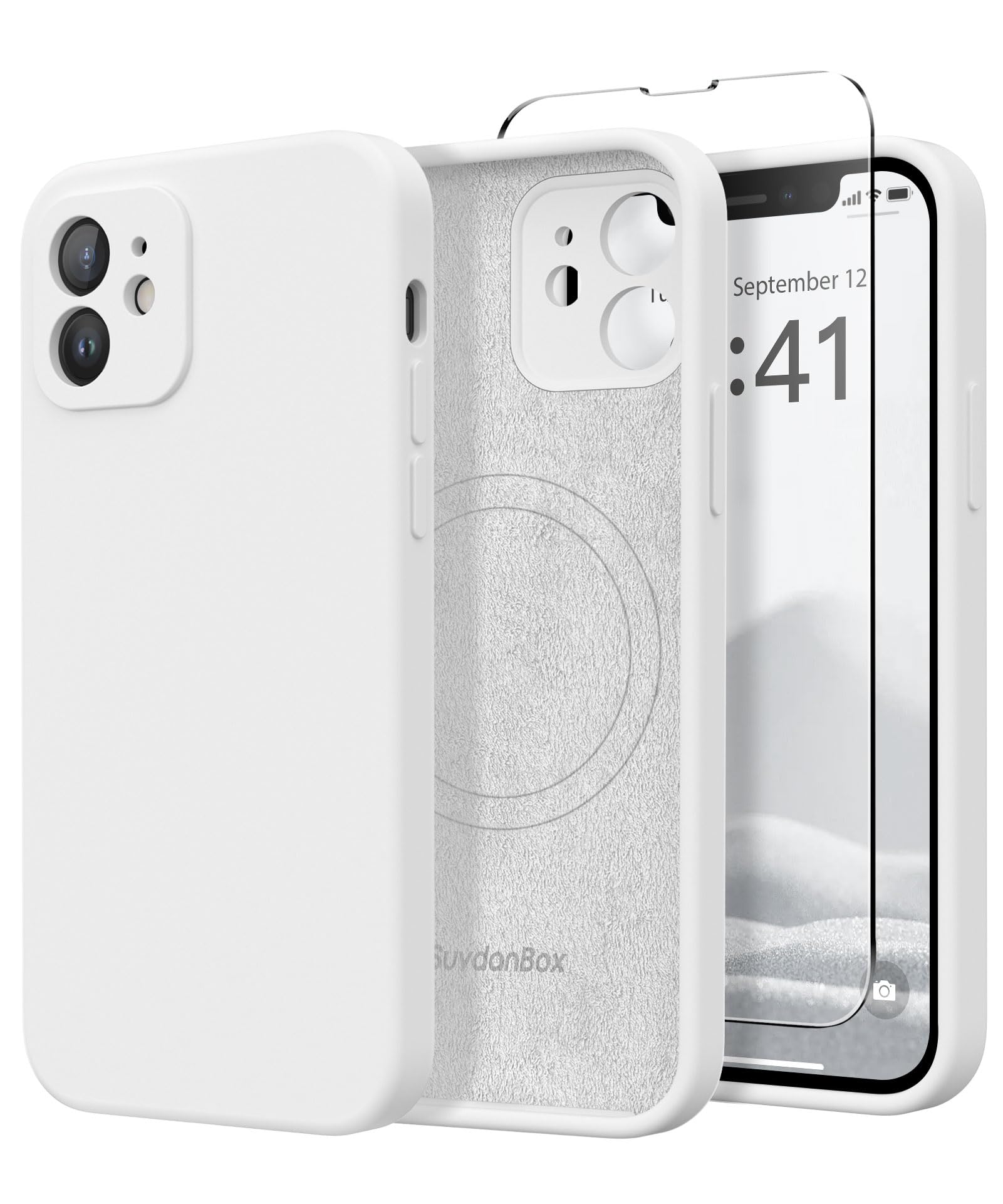 Magnetic for iPhone 12 Case Silicone White