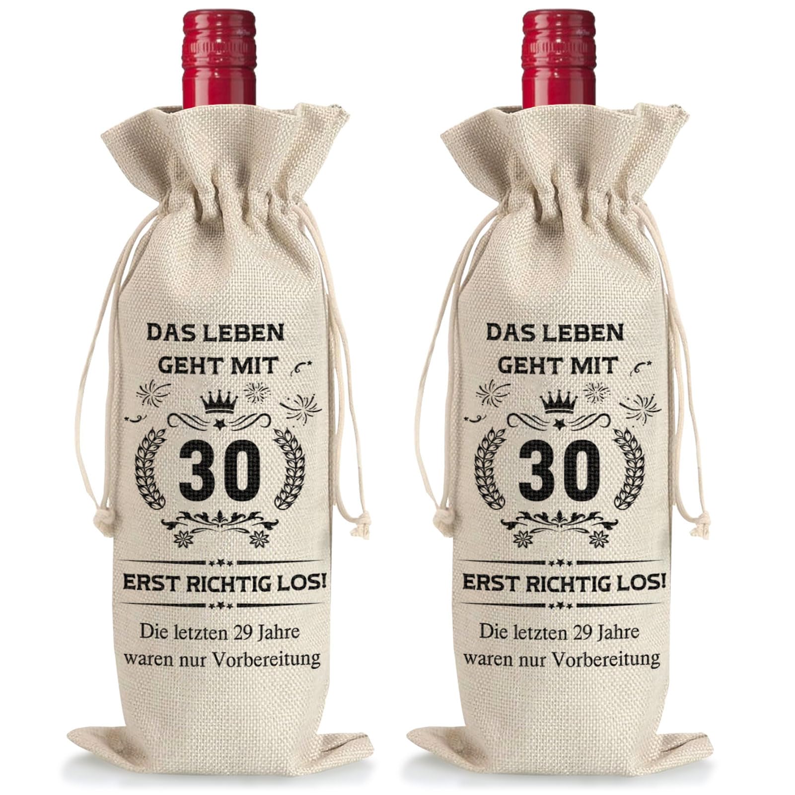 30 Sacchetti Regalo Per Bottiglie Di Vino In Carta Kraft - Con Manici, 11x9x35 Cm, Marrone - Foto 10