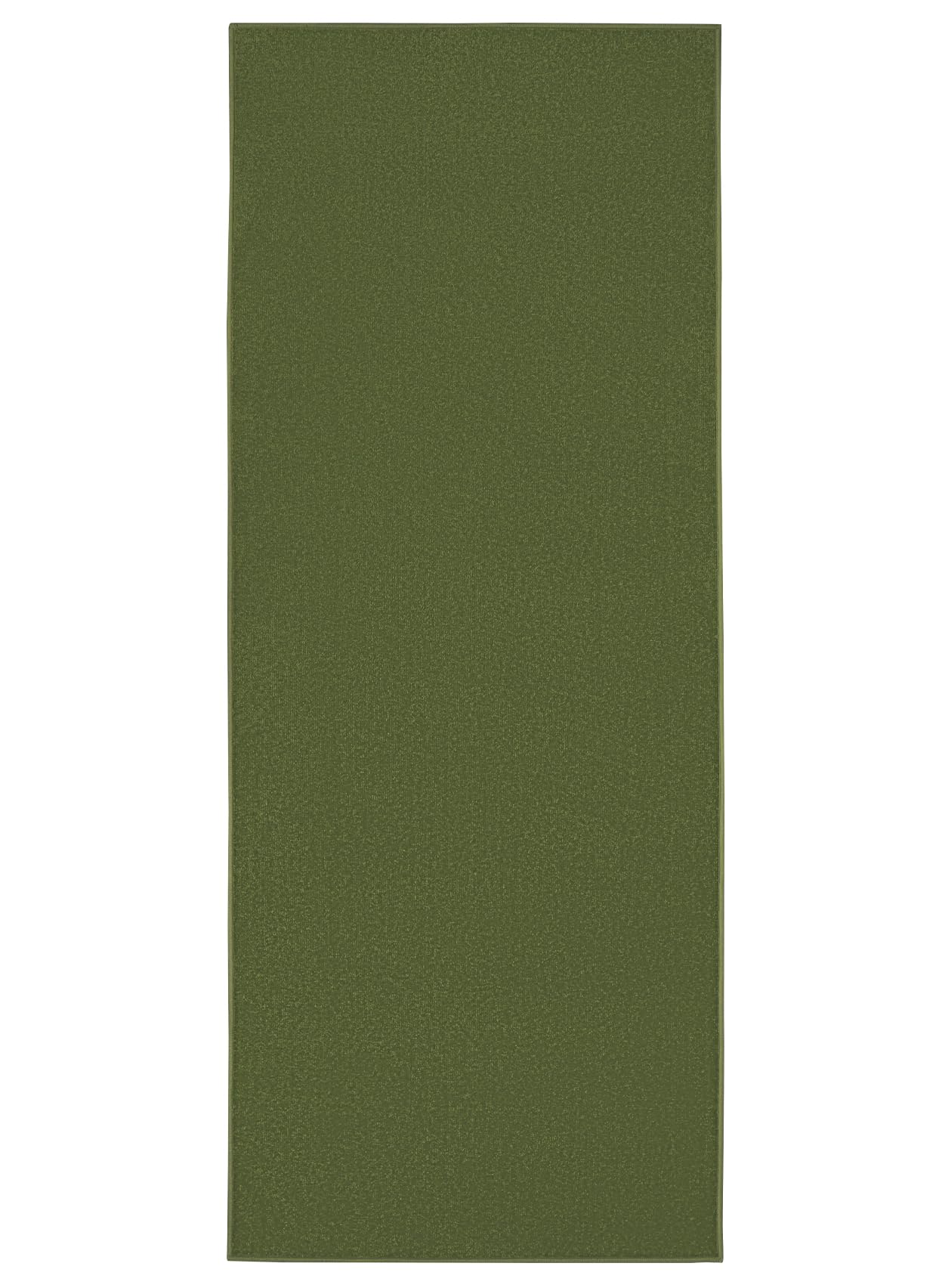 TAPISO Mono Tapis Couloir Long Tapis au Mètre Tapis de Passage Poils Ras Tapis Entrée Cuisine Évier Salon Chambre Moderne Vert Uni Résistant Extérieur Oeko-TEX 70 x 100 cm