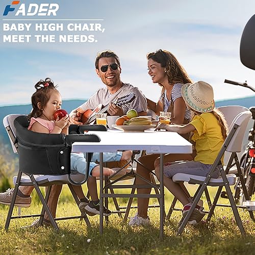Miniatura 9 de Fader Silla alta para bebé, silla alta con gancho, silla alta portátil para viajes, silla alta para mesa, portátil y plegable, adecuada para la