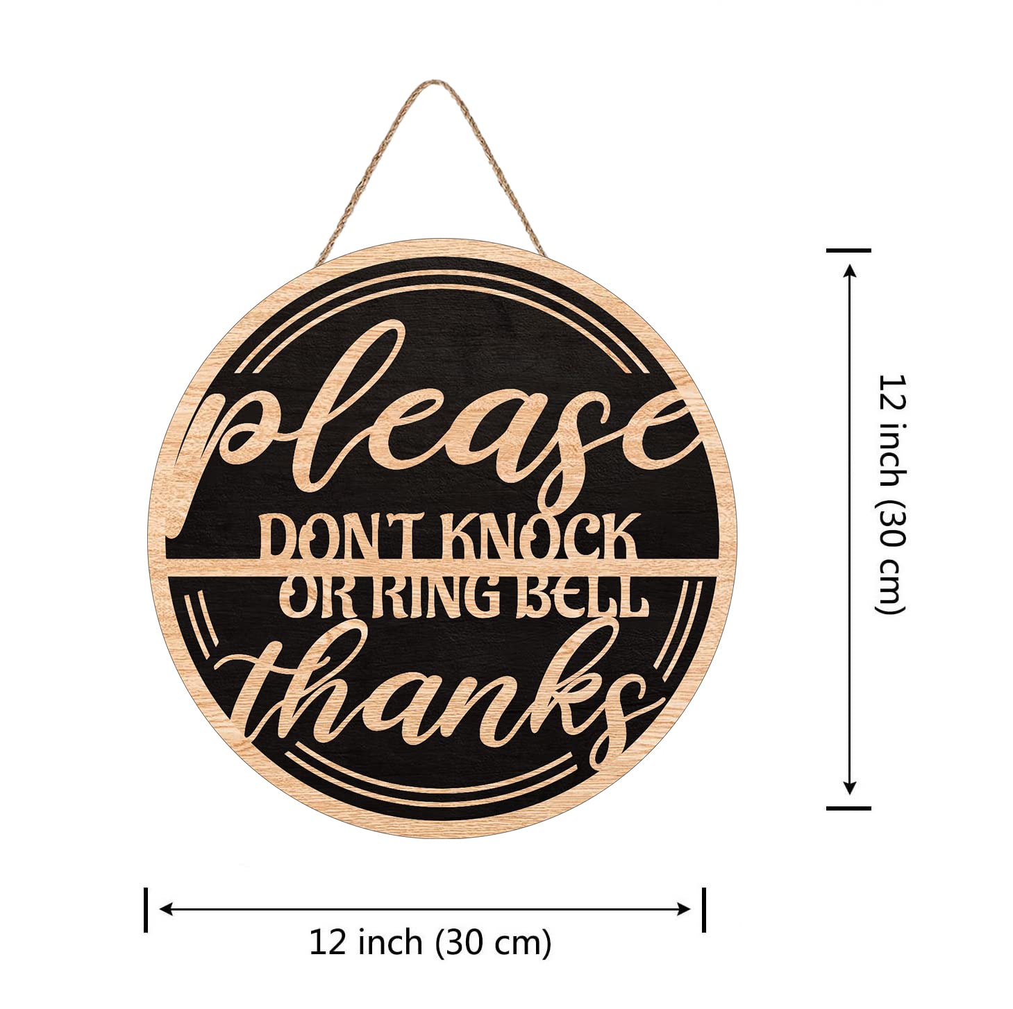 Please Do Not Knock Or Ring Doorbell Sign No Soliciting Sign for House Wood Do Not Disturb Door Hanger Sign Funny Office Door Signs Baby Sleeping Sign No Stranger Hanging sign Go Away Farmhouse Decor