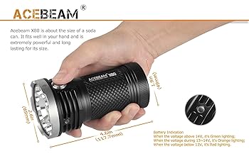 b*u様 【新品 点灯チェックのみ】 ACEBEAM X80 多機能LEDライト Acebeam X80-GT Flashlight/Searchlight -32,500 Lumens -18 x C